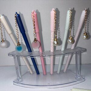 Unique Designs Surprise Lot of 5 Cute Writing Pens with Pearls Rhinestones/Color